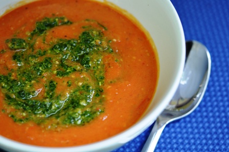 Keptų pomidorų sriuba